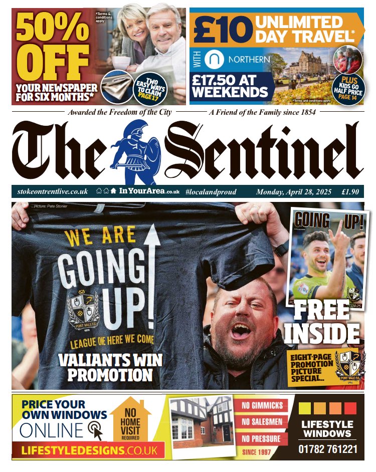 Front page of today’s Sentinel #pvfc