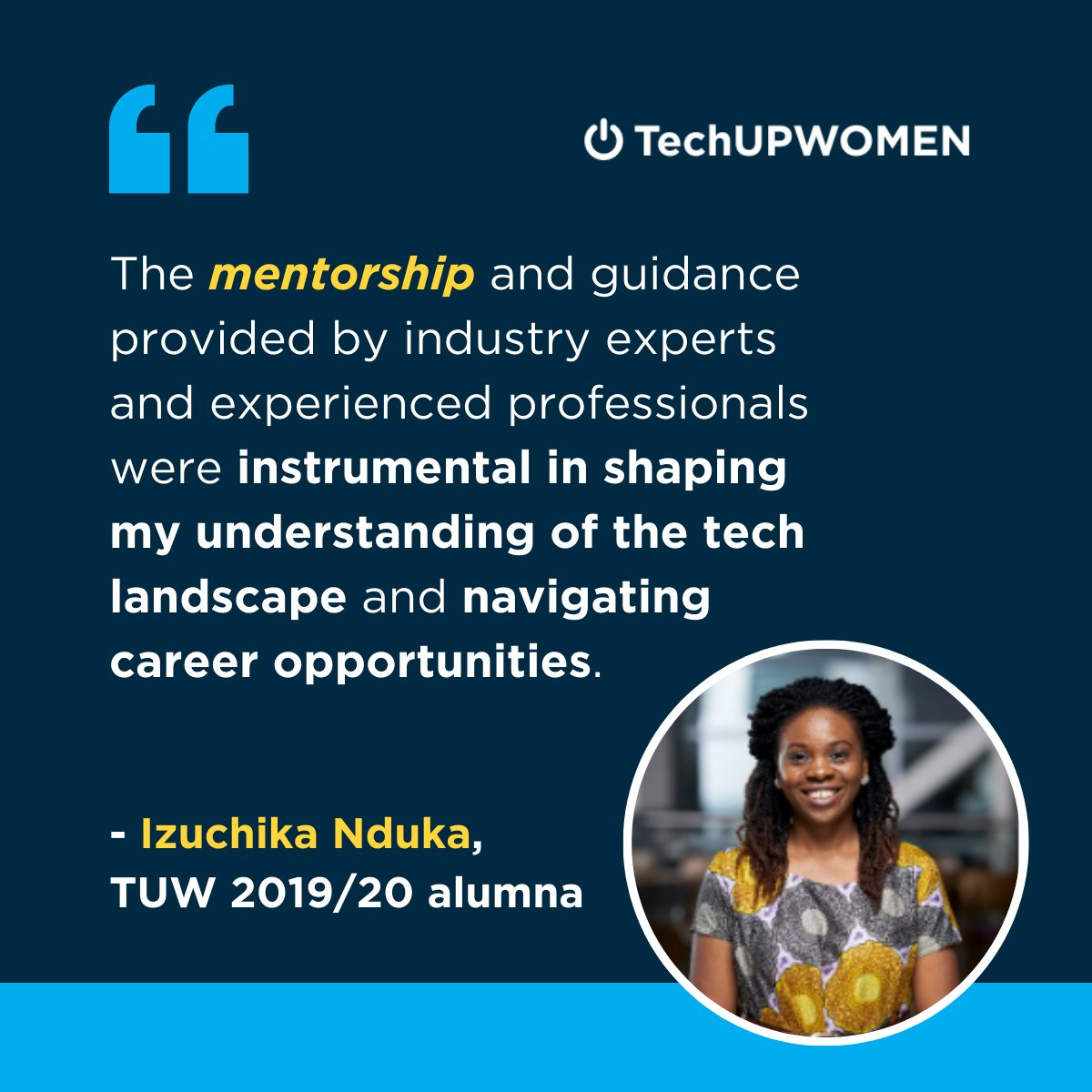 Your mentorship and guidance is powerful and can literally change someone's life. 🙌

If you have 1+ years of experience working in a tech role, would you consider volunteering as a mentor with TechUP?

Want to get involved? Sign up now 👉 forms.office.com/pages/response…