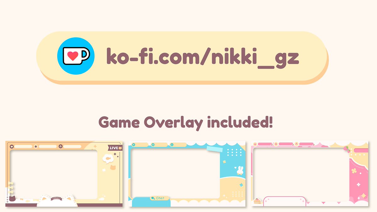 NikkiGZ0's tweet photo. F2U - Cute Overlay set for vtubers available in my ko-fi!
🐱💖

What theme should I add next? https://t.co/aQo3CVWjss