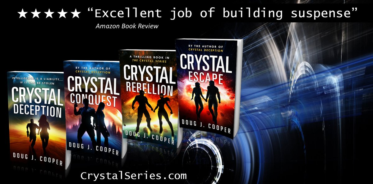 crystalseries's tweet image. Cheryl rose up on her toes and punched the air several times.
The Crystal Series – sci-fi thrill rides
Start with first book CRYSTAL DECEPTION
Series info: CrystalSeries.com
Buy link: amazon.com/default/e/B00F…
#kindleunlimited #scifi