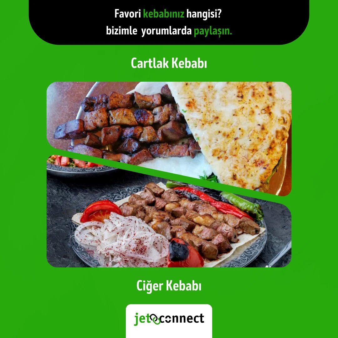 jetconnectapp's tweet photo. Kebap tutkunları buraya! Ciğer kebabı mı, Cartlak kebabı mı favorin? Damağında iz bırakan bu lezzetlerden hangisini seçerdin? Yorumlarda buluşalım!

#KebapKeyfi #YöreselLezzetler #Jetconnect #CiğerKebabı #CartlakKebabı https://t.co/ao0UWs6Jmo