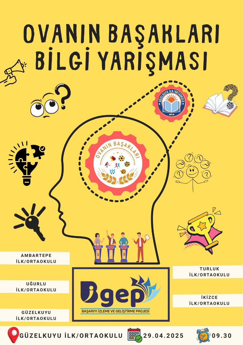 Yarın, okulumuzda heyecanla beklediğimiz Ovanın Başakları Bilgi Yarışması gerçekleşecek!

Öğrencilerimizin bilgilerini, azimlerini ve takım ruhlarını ortaya koyacakları bu güzel günde herkese başarılar diliyoruz.

Heyecanımız büyük, desteğiniz bizimle olsun!