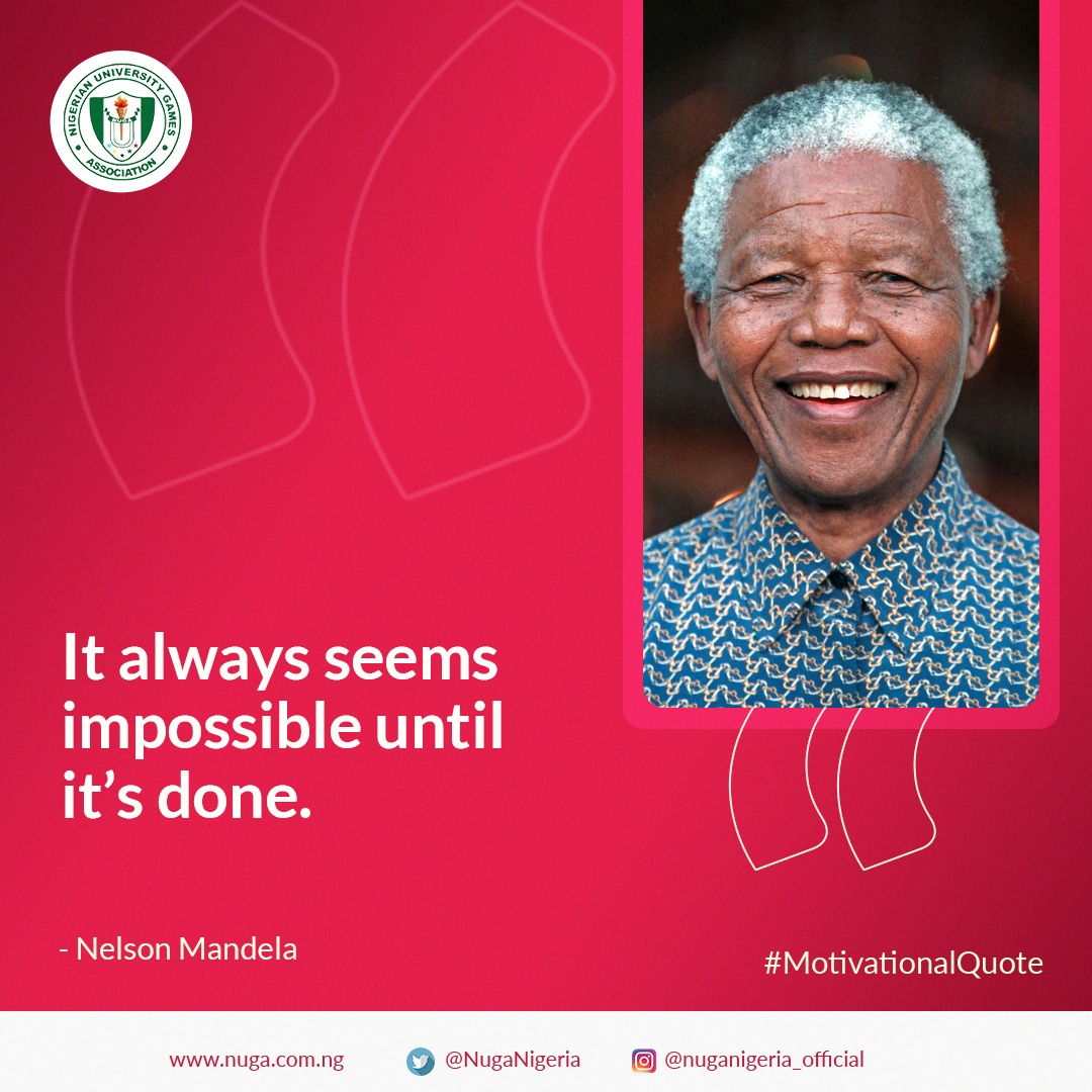 🌟 "It always seems impossible until it’s done." – Nelson Mandela 🌟

This Monday, remember: No dream is too big, no goal is out of reach. Stay focused, stay determined. Success is closer than you think!

#MondayMotivation #NUGANigeria #KeepPushing #Inspiration