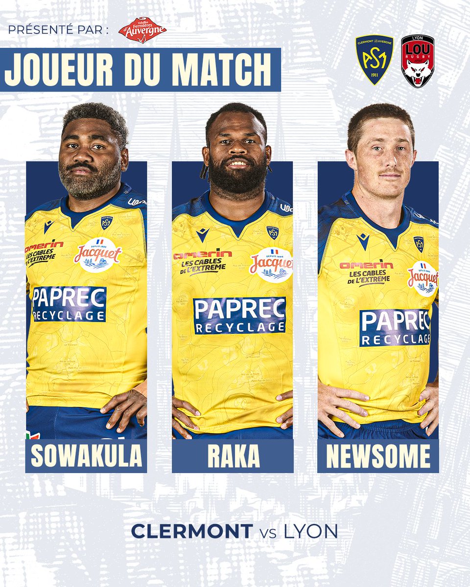 Votez pour le joueur du match #ASMLOU by <a href="/VolaillesAuv/">Volailles Fermières d’Auvergne 🐔</a> ⤵️