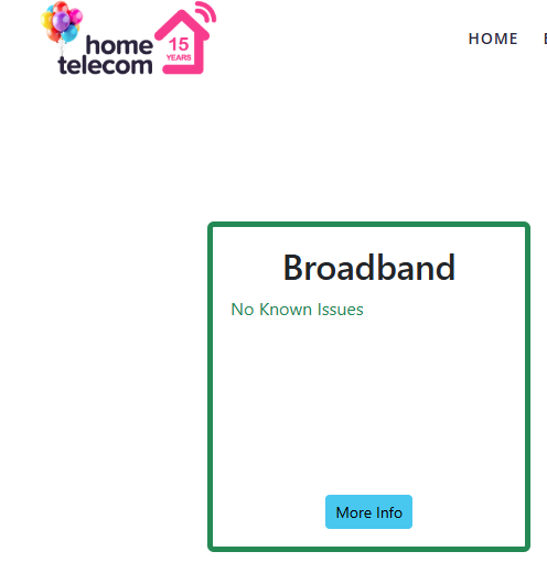 PercyVeere's tweet photo. @hometelecomcare - Work colleagure now into his fifth day without internet and yet your status webpage says this, care to explain yourselves? Avoid like the plague. https://t.co/nFg6UhJn7h