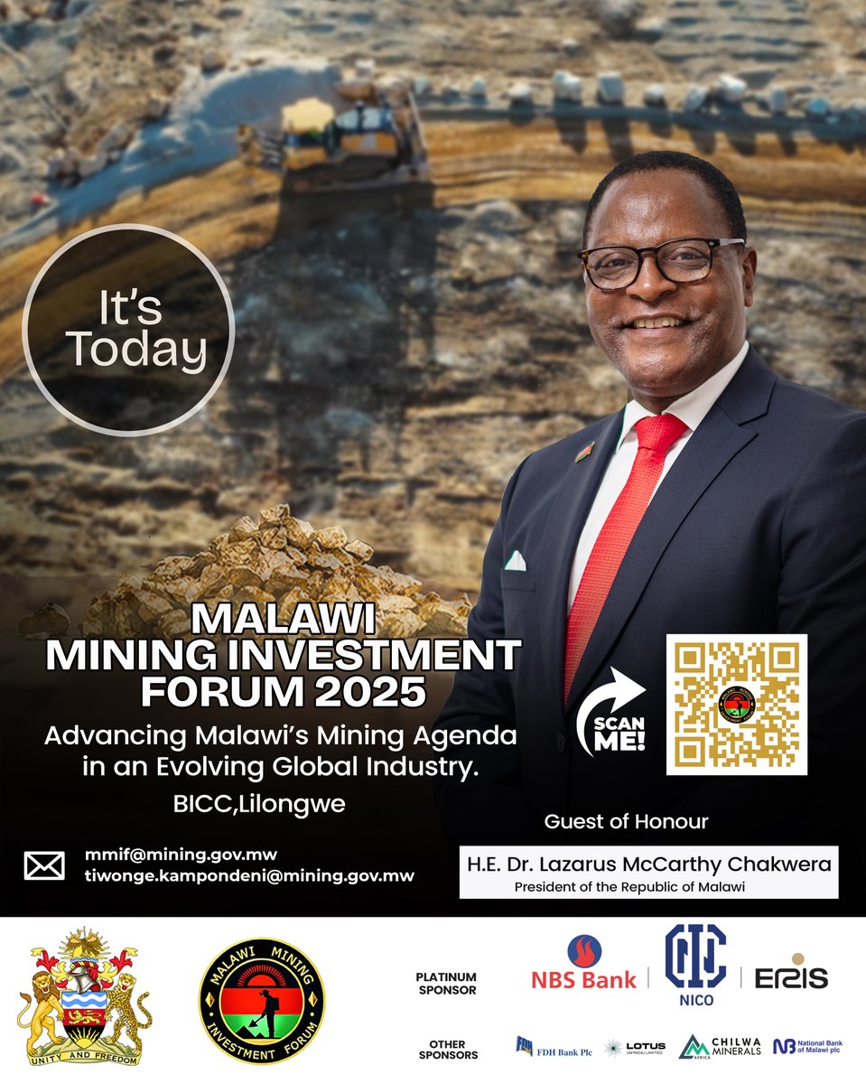 Ministry of Mining (@miningminmw) on Twitter photo 2025MMIF
web.facebook.com/share/p/18yGWq…
<a href="/LAZARUSCHAKWERA/">Dr. Lazarus Chakwera</a> <a href="/MalawiGovt/">Malawi Government🇲🇼</a> <a href="/africaminerals_/">Africa Minerals Strategy Group (AMSG)</a> 2025MMIF
web.facebook.com/share/p/18yGWq…
<a href="/LAZARUSCHAKWERA/">Dr. Lazarus Chakwera</a> <a href="/MalawiGovt/">Malawi Government🇲🇼</a> <a href="/africaminerals_/">Africa Minerals Strategy Group (AMSG)</a>