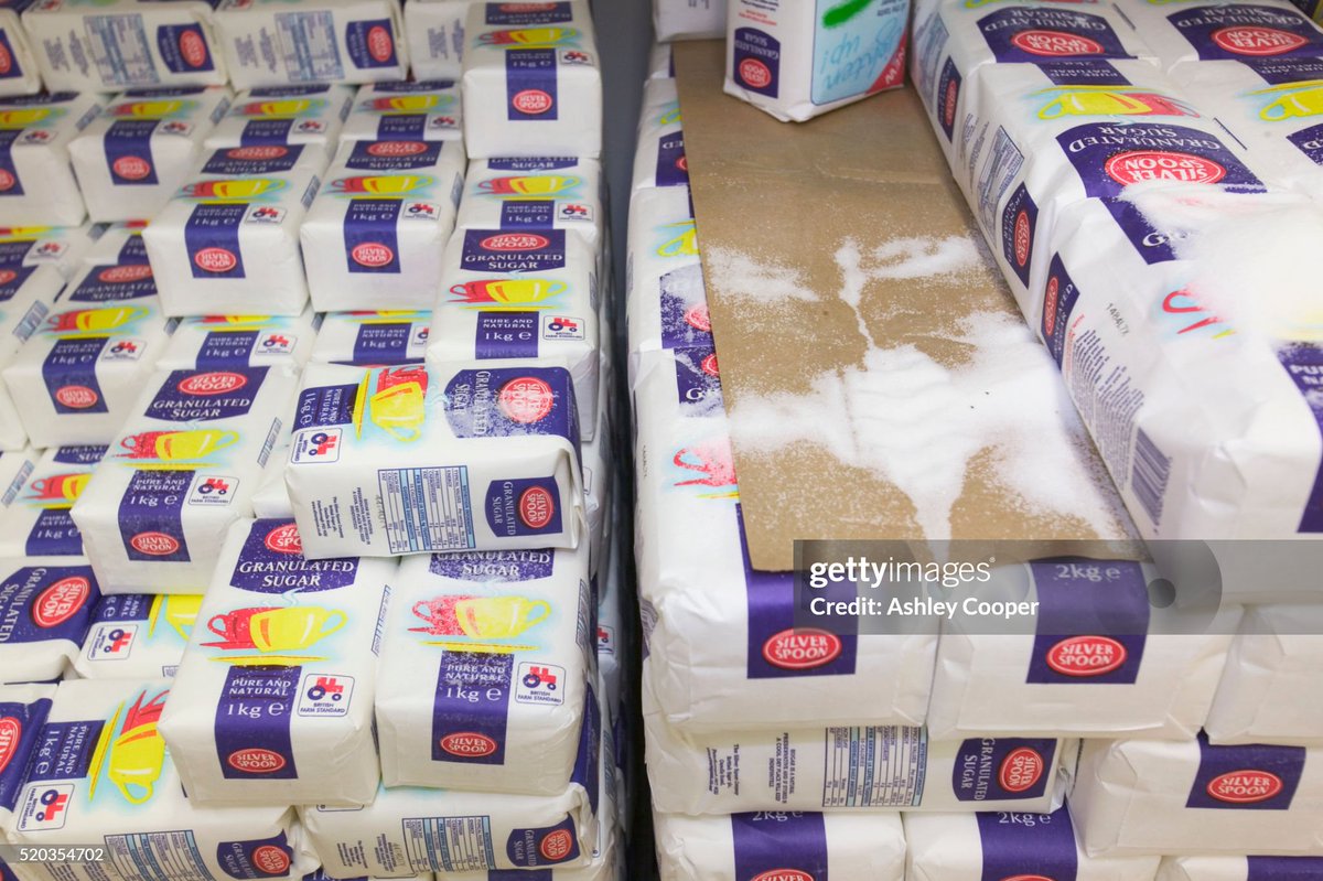 Bags of Sugar in Supermarket in England (2016)