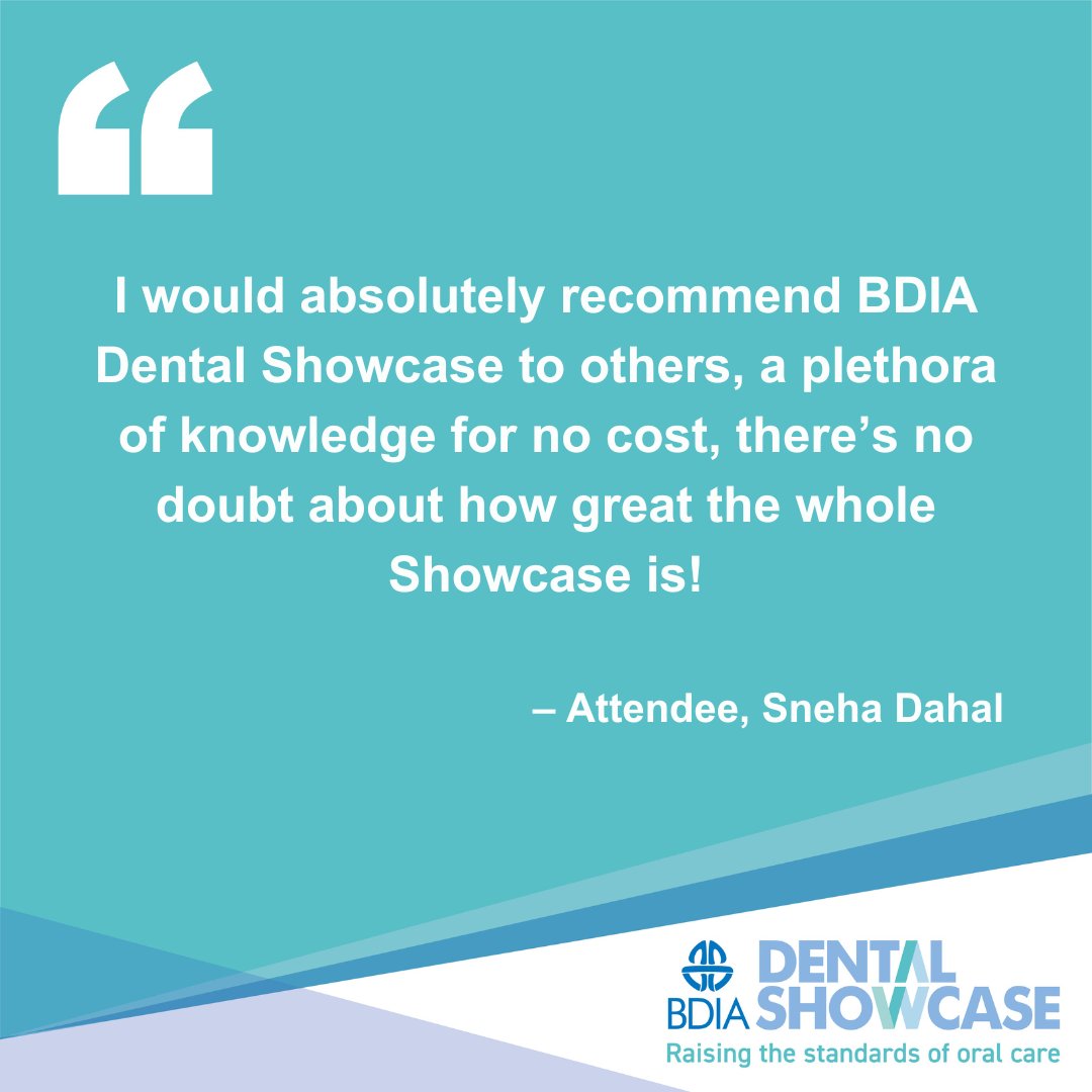 Another great testimonial from an attendee at BDIA Dental Showcase 2025 – THE dental event of the year! 

Save the date for 2026 – 13-14 March!

#BDIADentalShowcase #DentalShowcase #BDIA #exhibition #conference #innovation #dentistry #education