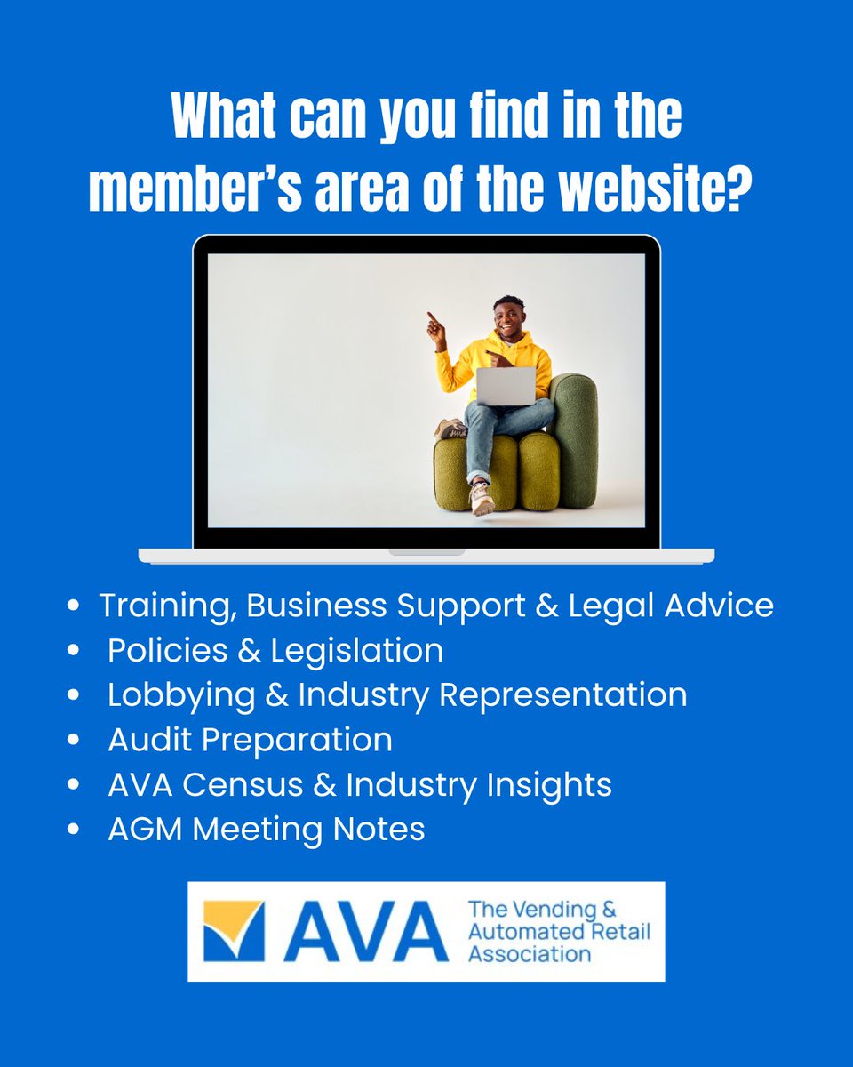 The AVA (@vendingava) on Twitter photo 📢 How to Access:
Head to the AVA website homepage and log in to the Member’s Area using your credentials. If you need help with login details, get in touch with Penny via email at penny.rowell@the-ava.com
#ProudToBeAVA #VendingIndustry #BusinessSupport #LegislationUpdates 📢 How to Access:
Head to the AVA website homepage and log in to the Member’s Area using your credentials. If you need help with login details, get in touch with Penny via email at penny.rowell@the-ava.com
#ProudToBeAVA #VendingIndustry #BusinessSupport #LegislationUpdates