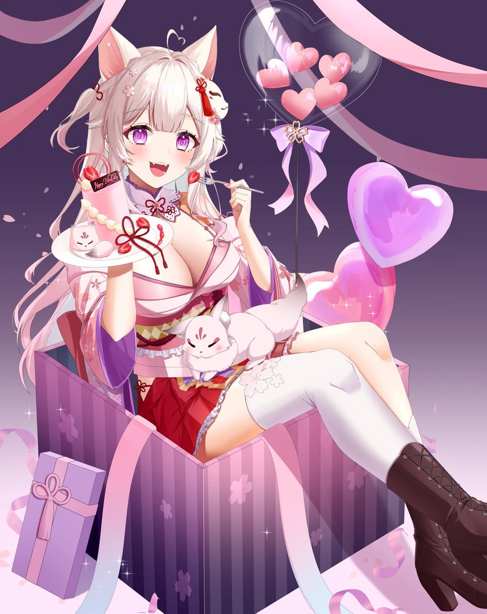 シーガル所属、狐桃ろま様のバースデーイラストを担当させて頂きました！🎂

他にも色々と制作させて頂いておりますので、是非ご本人様のX等ご覧下さい✨️