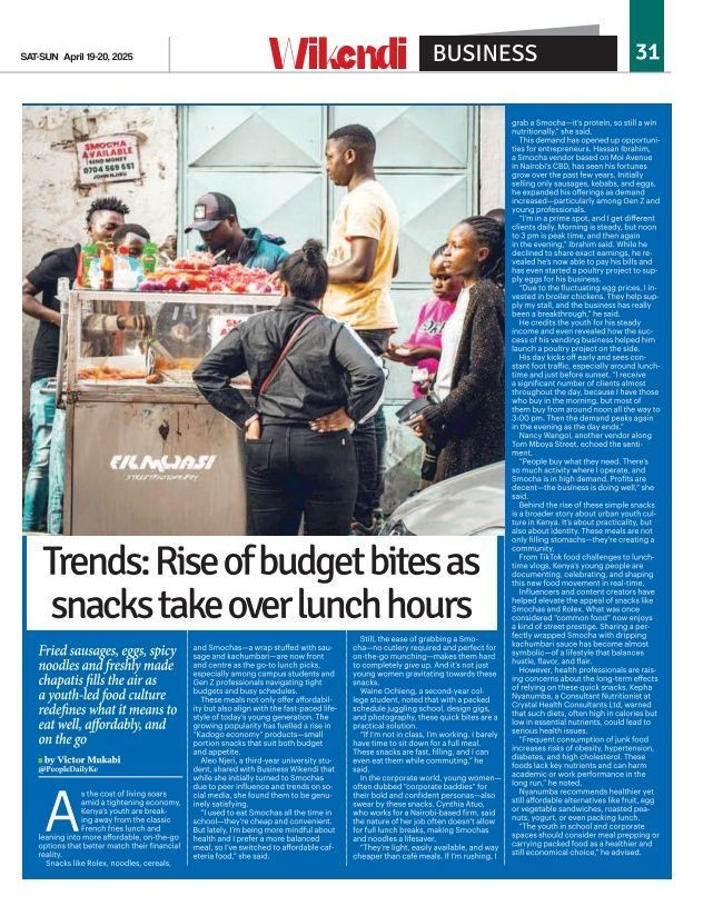 On a tight budget &amp; packed schedule? 
Cheap snacks may be convenient but can harm long-term health—raising obesity, heart disease &amp; metabolic risks. 
Consultant nutritionist Kepha Nyanumba shares budget-friendly snack swaps. Read in #PeopleDaily. #SmartSnacking #BBCdocumentary