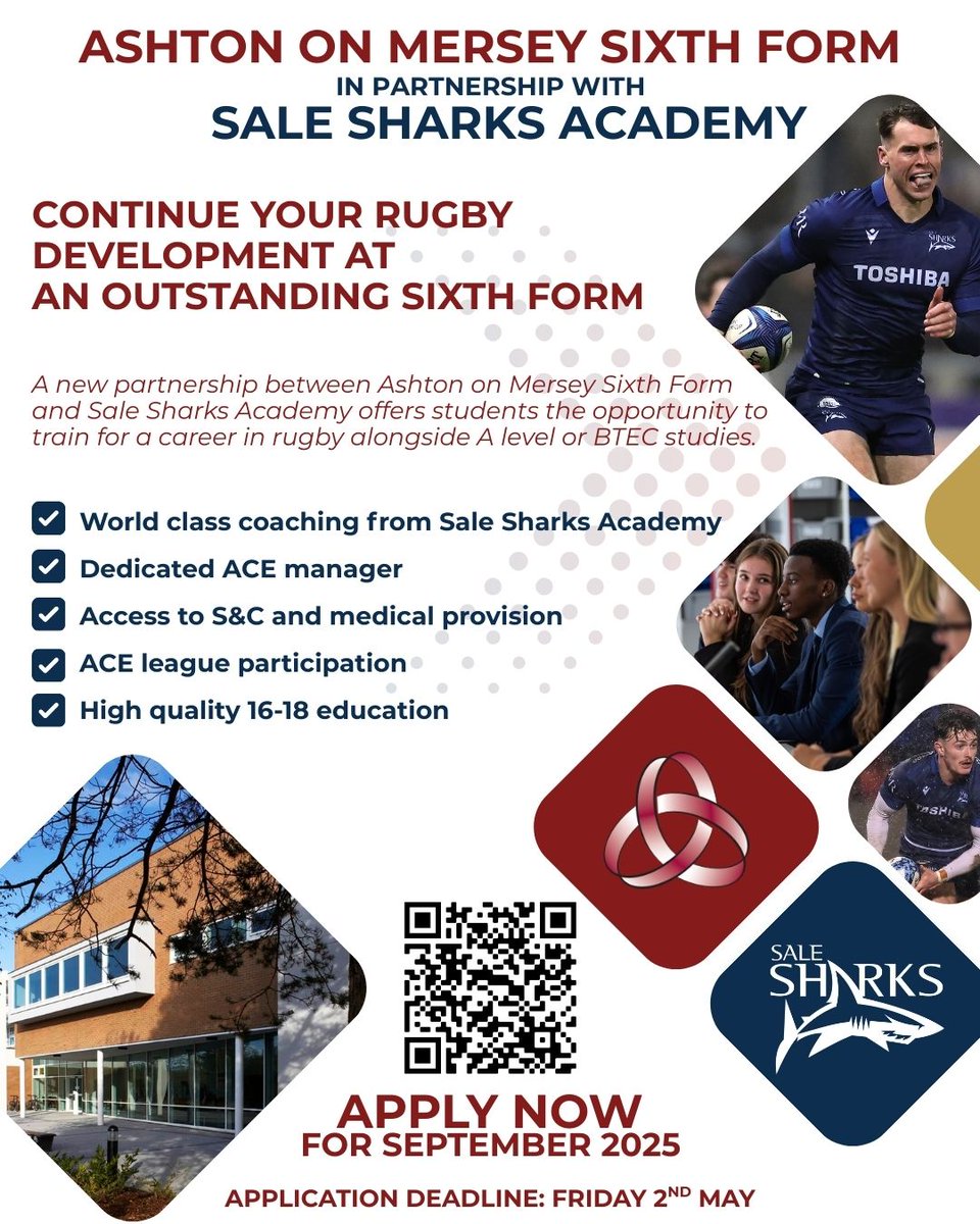 The Dean Trust (@thedeantrust) on Twitter photo Exciting opportunity at Ashton on Mersey Sixth Form in partnership with Sale Sharks Academy. Click the link to find out more...
aomschool.co.uk/sixth-form/adm…
<a href="/SaleSharksAcad/">Sale Sharks Academy</a> Exciting opportunity at Ashton on Mersey Sixth Form in partnership with Sale Sharks Academy. Click the link to find out more...
aomschool.co.uk/sixth-form/adm…
<a href="/SaleSharksAcad/">Sale Sharks Academy</a>