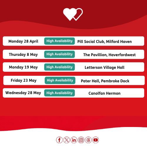 Henry Tufnell MP (@tufnellhenry) on Twitter photo The Welsh Blood Service needs more donors at their Pembrokeshire sessions, including a session today at the Pill Social Club in Milford Haven! 
π
 Make an appointment today: π wbs.wales/HTMP The Welsh Blood Service needs more donors at their Pembrokeshire sessions, including a session today at the Pill Social Club in Milford Haven! 
π
 Make an appointment today: π wbs.wales/HTMP