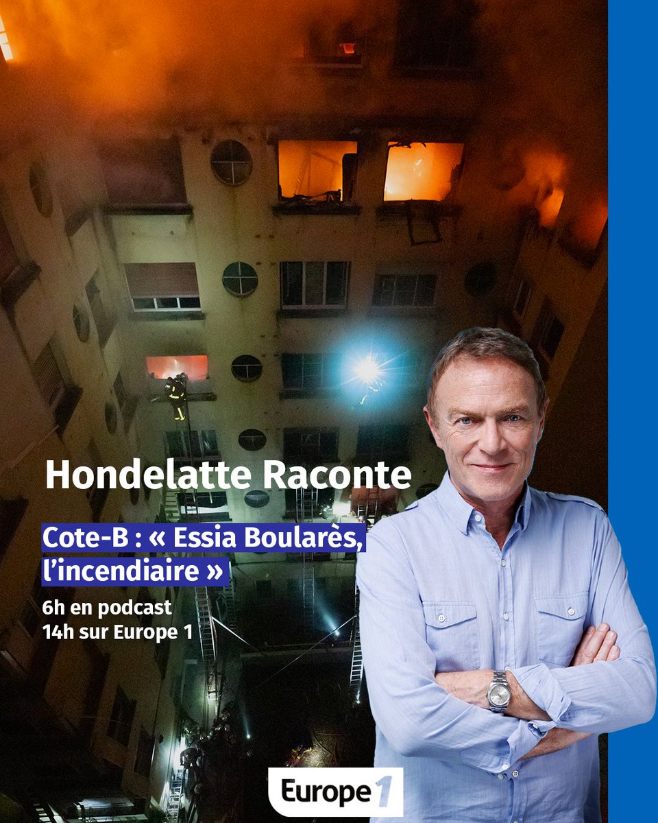 100HONDELATTE's tweet photo. 👉Cote-B «Essia Boularès, l’incendiaire»
📍6h en #podcast
📍14h sur @Europe1
2019, l’un des incendies les plus terribles que Paris ait connu.
Invités : Me Plouton et Me Meier-Mimran , avocat de la partie civile. Mr Zagury, expert psychiatre.
#hondelatteraconte
@hondelatte https://t.co/GOXfej1wan