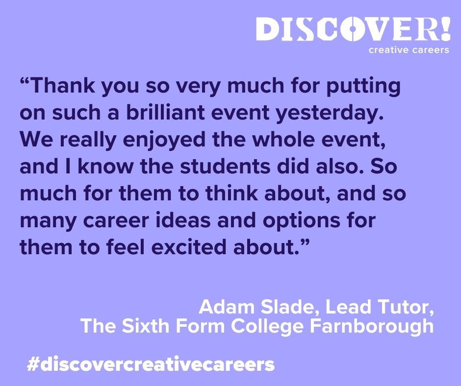Discover! Creative Careers (@creativecareer5) on Twitter photo Earlier this year, <a href="/Farnborough6th/">Farnborough 6th</a> sent a 45 students to the incredible space at <a href="/FarnboroughFilm/">Farnborough International Studios</a> for a day. This was the 4th in our series of Adobe Foundation funded events to allow young people to get hands-on with a range of creative careers. #discovercreativecareers Earlier this year, <a href="/Farnborough6th/">Farnborough 6th</a> sent a 45 students to the incredible space at <a href="/FarnboroughFilm/">Farnborough International Studios</a> for a day. This was the 4th in our series of Adobe Foundation funded events to allow young people to get hands-on with a range of creative careers. #discovercreativecareers