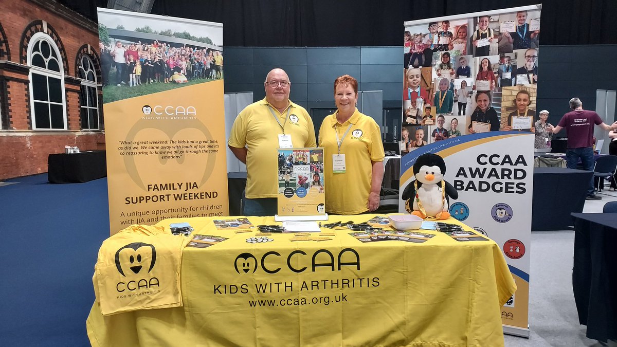 We are here and ready at our stand at #BSR25 (British Society of Rheumatology Conference) We are here to tell health professionals all about CCAA and the things we do to support families! If you are here come and say hello! 
#juvenileidiopathicarthritis #juvenilearthritis