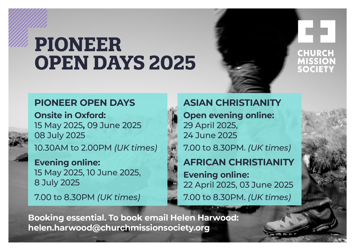 Dr Nuam Hatzaw (@nuamhatzaw) on Twitter photo Interested in studying Christianity in Asia and its diverse cultural contexts?
CMS is offering 50% bursaries for the September 2025 intake of the MA in (Asian Christianity stream)!
๐Find out more at the Open Evening tomorrow!
<a href="/cmsmission/">Church Mission Society</a> <a href="/CMSPioneer/">CMS Pioneer</a> Interested in studying Christianity in Asia and its diverse cultural contexts?
CMS is offering 50% bursaries for the September 2025 intake of the MA in (Asian Christianity stream)!
๐Find out more at the Open Evening tomorrow!
<a href="/cmsmission/">Church Mission Society</a> <a href="/CMSPioneer/">CMS Pioneer</a>