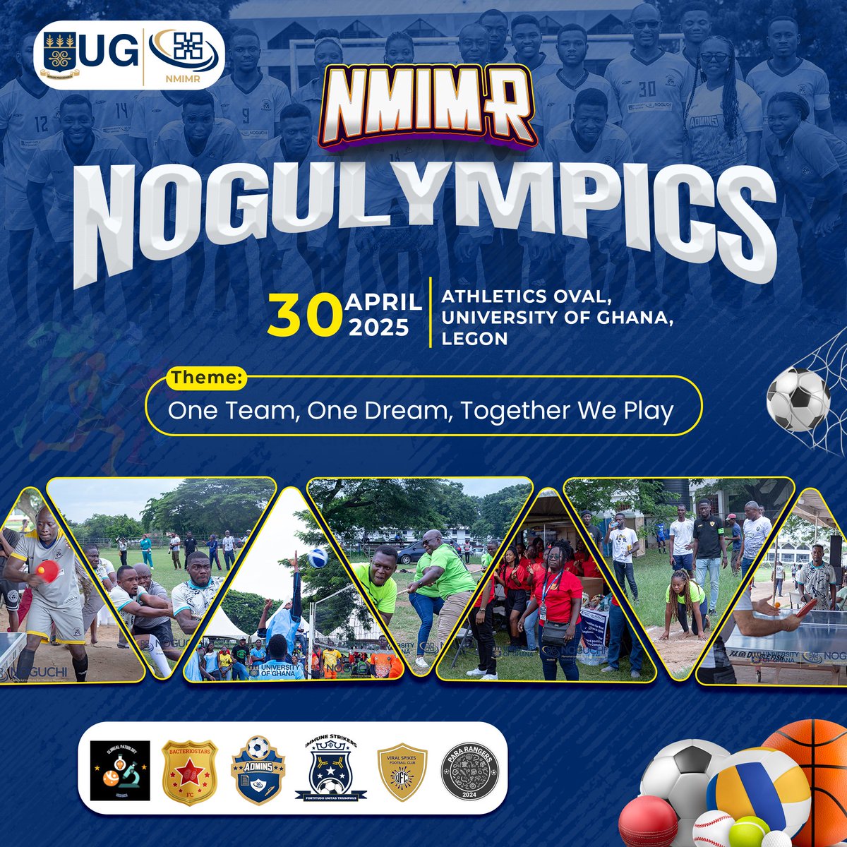 Noguchi Memorial Institute for Medical Research (@nmimr_ug) on Twitter photo It's almost here!
Join this Wednesday, 30th April, at the <a href="/UnivofGh/">University of Ghana</a> Athletics Oval and be part of the fun!
2⃣ days more to go!
#Nogulympics2025
#OneTeamOneDream
#TogetherWePlay It's almost here!
Join this Wednesday, 30th April, at the <a href="/UnivofGh/">University of Ghana</a> Athletics Oval and be part of the fun!
2⃣ days more to go!
#Nogulympics2025
#OneTeamOneDream
#TogetherWePlay