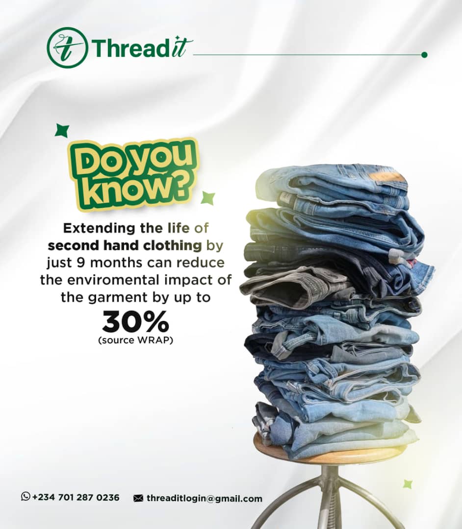 Threaditafrica's tweet photo. Every small action counts in reducing the fashion industry's carbon footprint!

Join the sustainable fashion movement with Threadit💚

Like 💚, Comment 🌱and Repost♻️

#Ecofashion #Threadit #secondhandclothing https://t.co/b8FB2n4jfk
