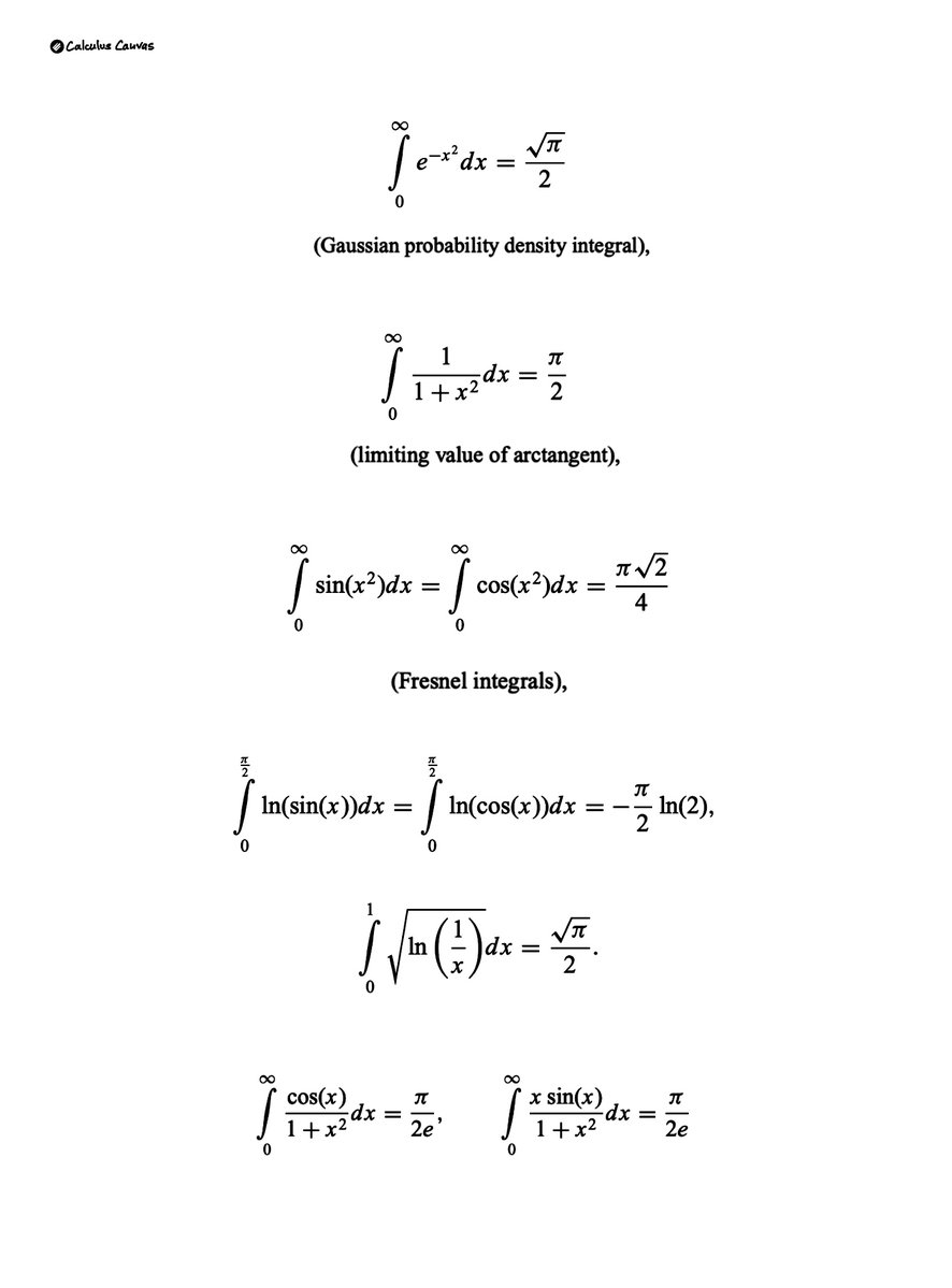 TheMathFlow's tweet image. Who said integrals are not beautiful? Just look at these!