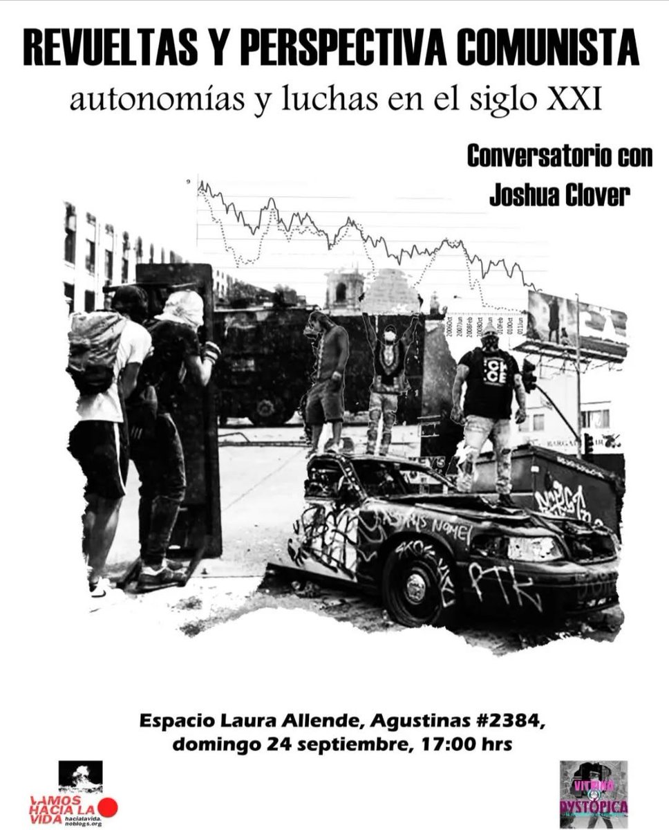 A propósito del fallecimiento de Joshua Clover, este realizó una visita a Chile en septiembre del 2023, para la cual se preparó una actividad organizada por los compañeros de Vamos hacia la Vida y Vitrina Dystópica, para la misma se tradujeron dos textos que dejaré a continuación