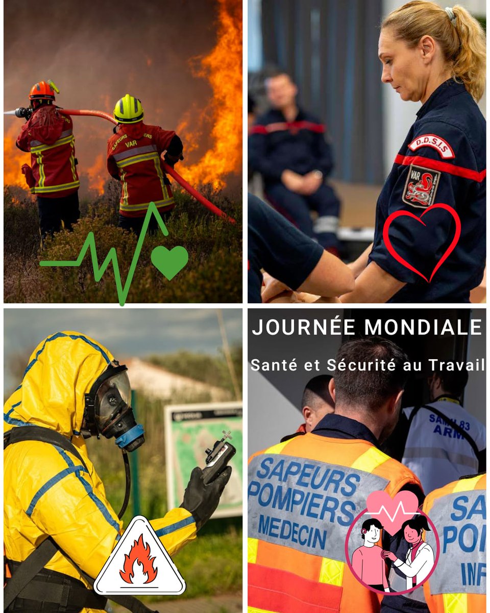 🌏Journée mondiale de la Sécurité et de la Santé au Travail. 
2025 porte sur le thème: Révolutionner la santé et la sécurité rôle de l'IA✨️numérisation au travail.
Le SDIS 83, les différents groupements, services et partenaires sociaux sont pleinement investis dans la SST.