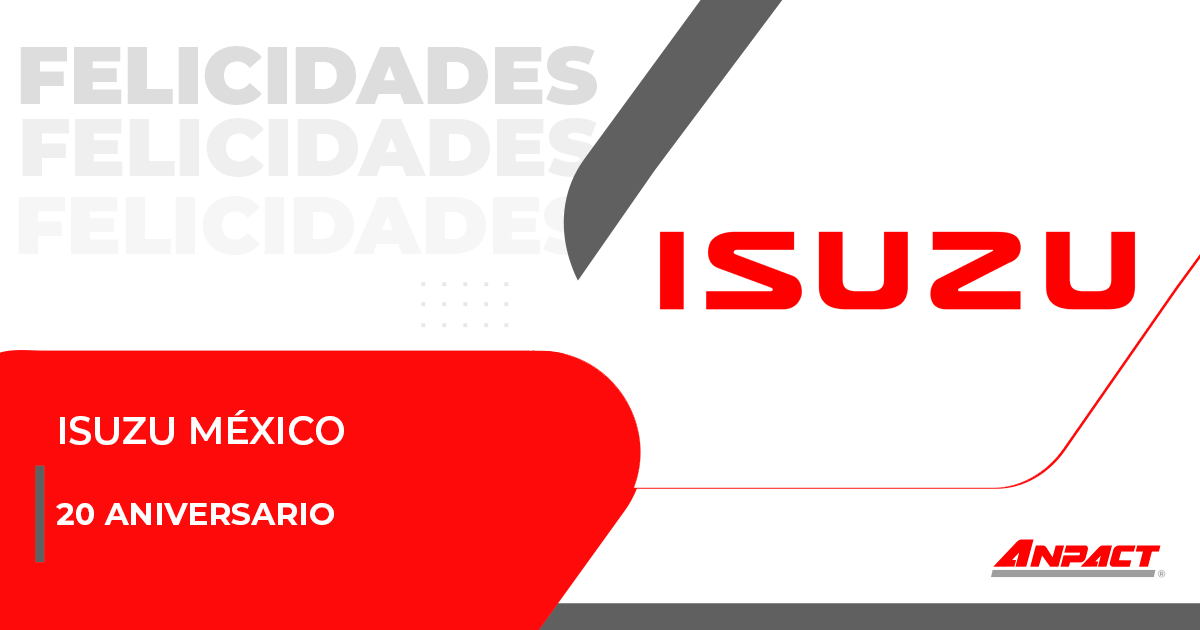 ANPACT, A.C. (@anpact) on Twitter photo Enviamos una felicitación a nuestros asociados de <a href="/IsuzuMexico/">Isuzu Mexico</a> por su 20 aniversario en México. Que sean muchos años más innovando y siguiendo #EnElCaminoPorMéxico
<a href="/RogelioArzate_/">Rogelio Arzate</a> <a href="/alexosorioc/">Alex Osorio</a> <a href="/Virginia_Olalde/">Virginia Olalde López-Gavito</a> <a href="/MiguelOgazon/">MiguelOgazon</a> Enviamos una felicitación a nuestros asociados de <a href="/IsuzuMexico/">Isuzu Mexico</a> por su 20 aniversario en México. Que sean muchos años más innovando y siguiendo #EnElCaminoPorMéxico
<a href="/RogelioArzate_/">Rogelio Arzate</a> <a href="/alexosorioc/">Alex Osorio</a> <a href="/Virginia_Olalde/">Virginia Olalde López-Gavito</a> <a href="/MiguelOgazon/">MiguelOgazon</a>