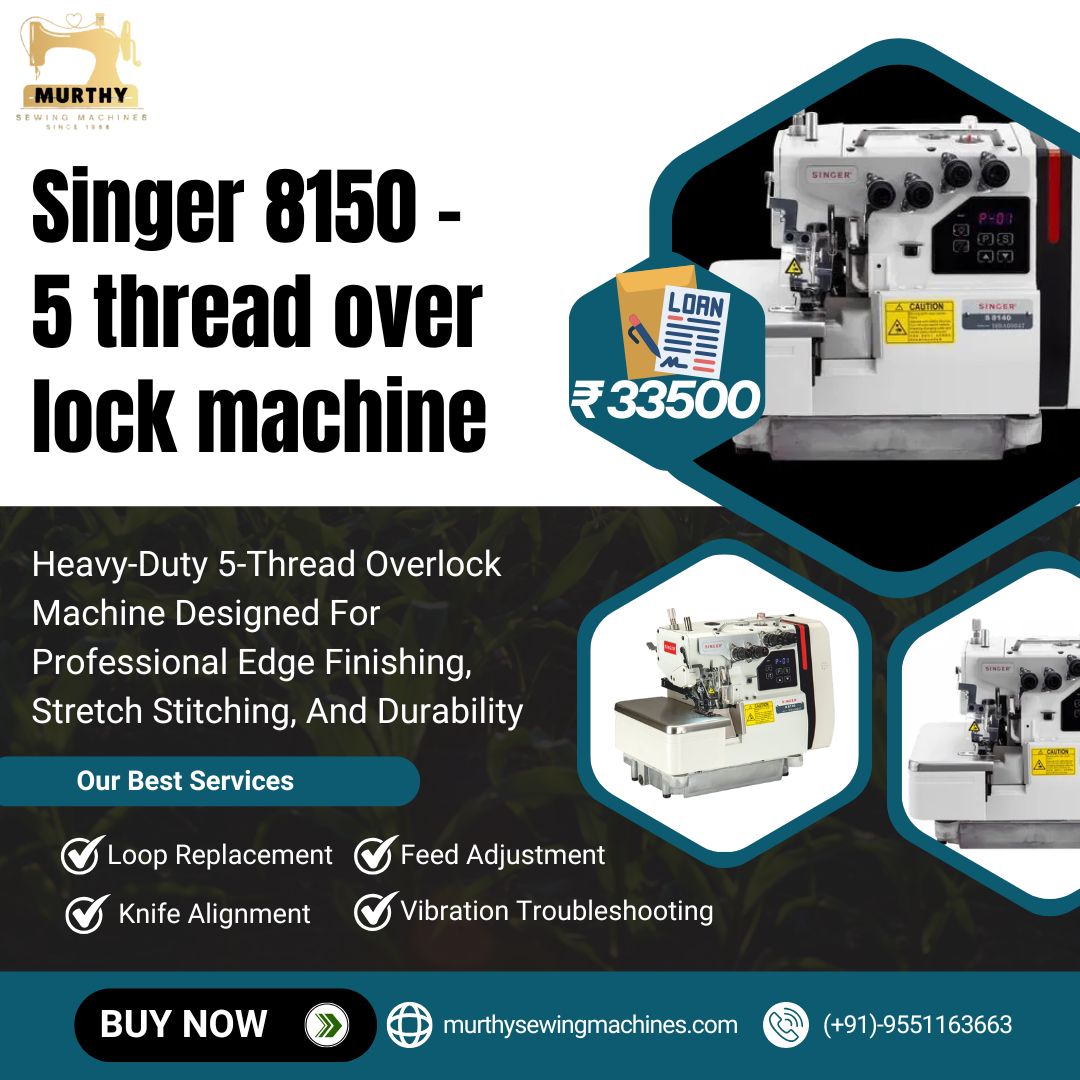 murthysewing's tweet image. Upgrade your sewing setup with the Singer 8150 - 5 Thread Overlock Machine! 
💰 Price: ₹33,500 | Easy Loan Options Available!
👉 Buy Now: murthysewingmachines.com/product/singer…
📞 Contact Us: +91 95511 63663
#MurthySewingMachines #Singer8150 #OverlockMachine #SewingSolutions