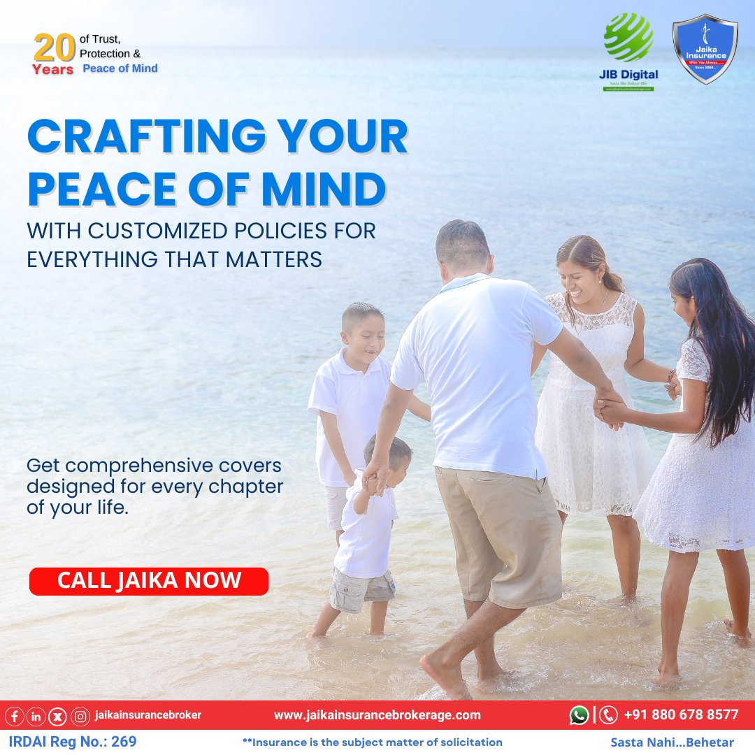 JaikaInsurance's tweet image. At #Jaika, peace of mind isn’t just promised — it’s crafted. From personalized consultations to the perfect policy selection and seamless #claimsettlements, we’re with you at every step. 
Trust Jaika, where your security comes first.

#insuranceconsultation #trustjaika
