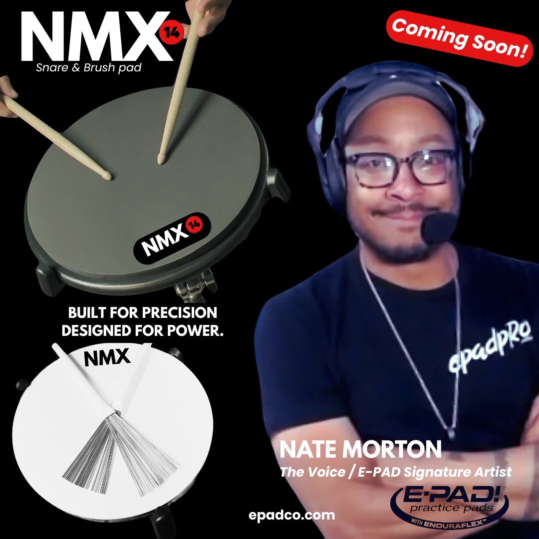 Epadpro's tweet photo. Nate Morton is the drummer from TVs the VOICE and in a short while he has a new pad called NMX coming out from E-PAD! https://t.co/UZ8Pnrvx7b