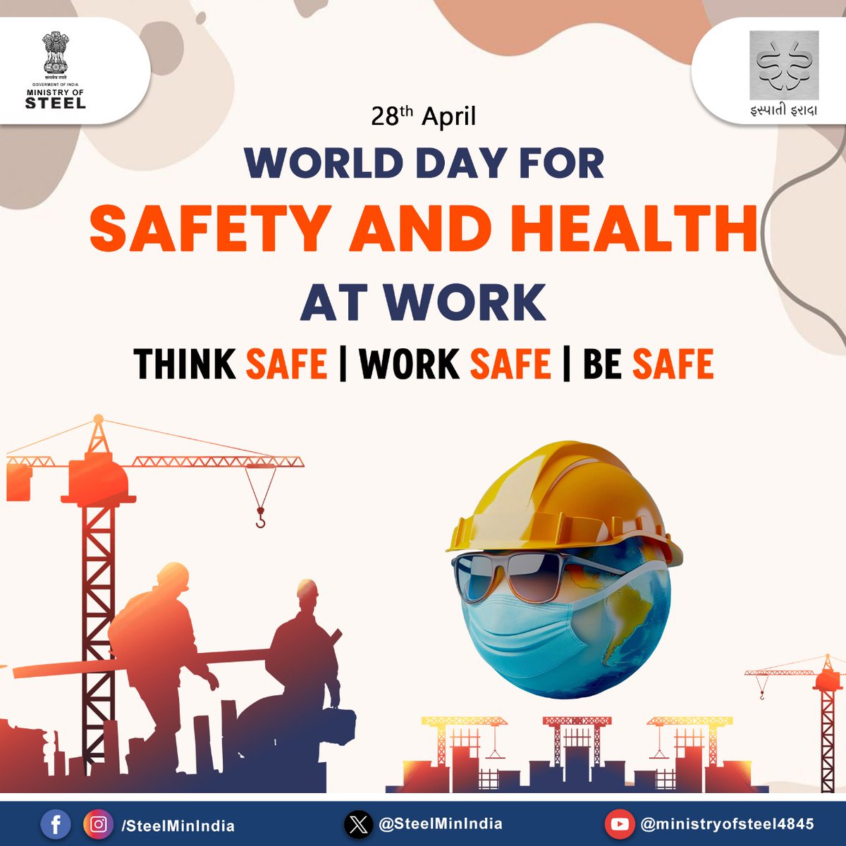 SteelMinIndia's tweet image. Safety and health at work are not just priorities but essential for progress. This #WorldDayForSafetyAndHealthAtWork, let’s commit to building safer, healthier, and more resilient workplaces for everyone.

#SafetyFirst #HealthAtWork