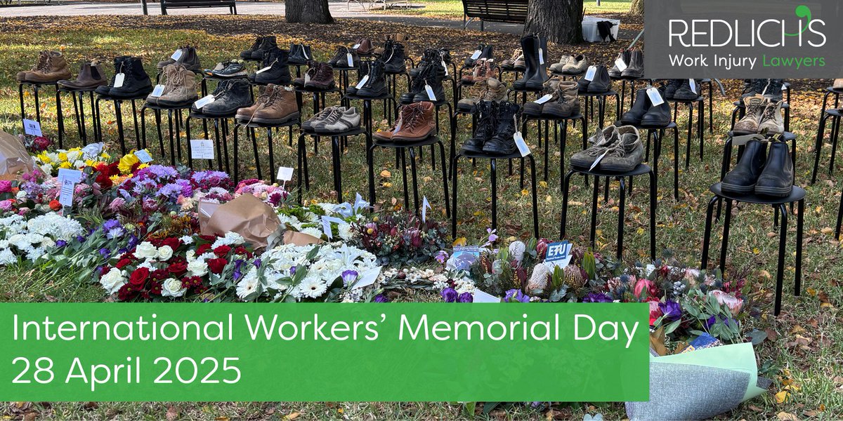 RedlichsLaw's tweet photo. Today we commemorated #WorldWHSDay2025 and #IWMD2025 by attending the International Workers' Memorial Day event held by @VicUnions. The moving ceremony serves as an important reminder of why we need to work together to remember the dead, fight like hell for the living. https://t.co/4ZRljXQxxC
