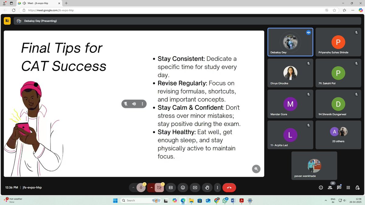 Dypcopharmacy's tweet image. Dr. D. Y. Patil College of Pharmacy successfully organized an insightful online session on &quot;MBA Preparation, Career Paths and Strategies to Crack Top B-Schools&quot; on 26th April 2025.
The event was coordinated by our esteemed alumna Ms. Priyanka Dandge

#DYPCOP #MBAprep #CATexam