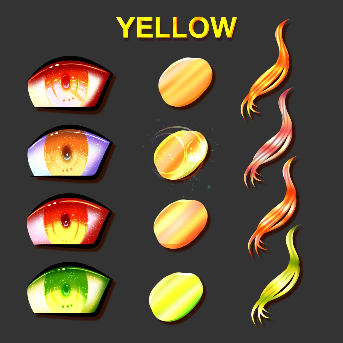 MissEdenNoir's tweet image. Yellow is done! I have seven more of these that I need to finish, then I am done! And miss False flagger can pound go sand. 
#yellow #palettechallenge #eye #hair #swatch #cspaint