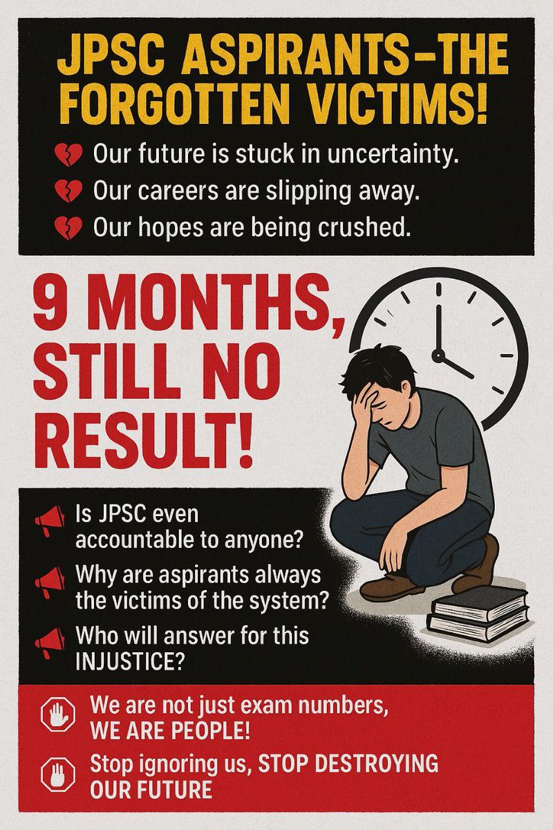 AbhishekKo82025's tweet photo. Please release JPSC result as soon as possible .
#JPSC_RESULT_JARI_KARO
@HemantSorenJMM
@JharkhandCMO 
@JmmJharkhand 
@sunny_sharad 
@The_FollowUp 
@fourthpillartfp 
@22scopenews 
@yourBabulal 
@shashankrajbjp https://t.co/2WOroh9LI1