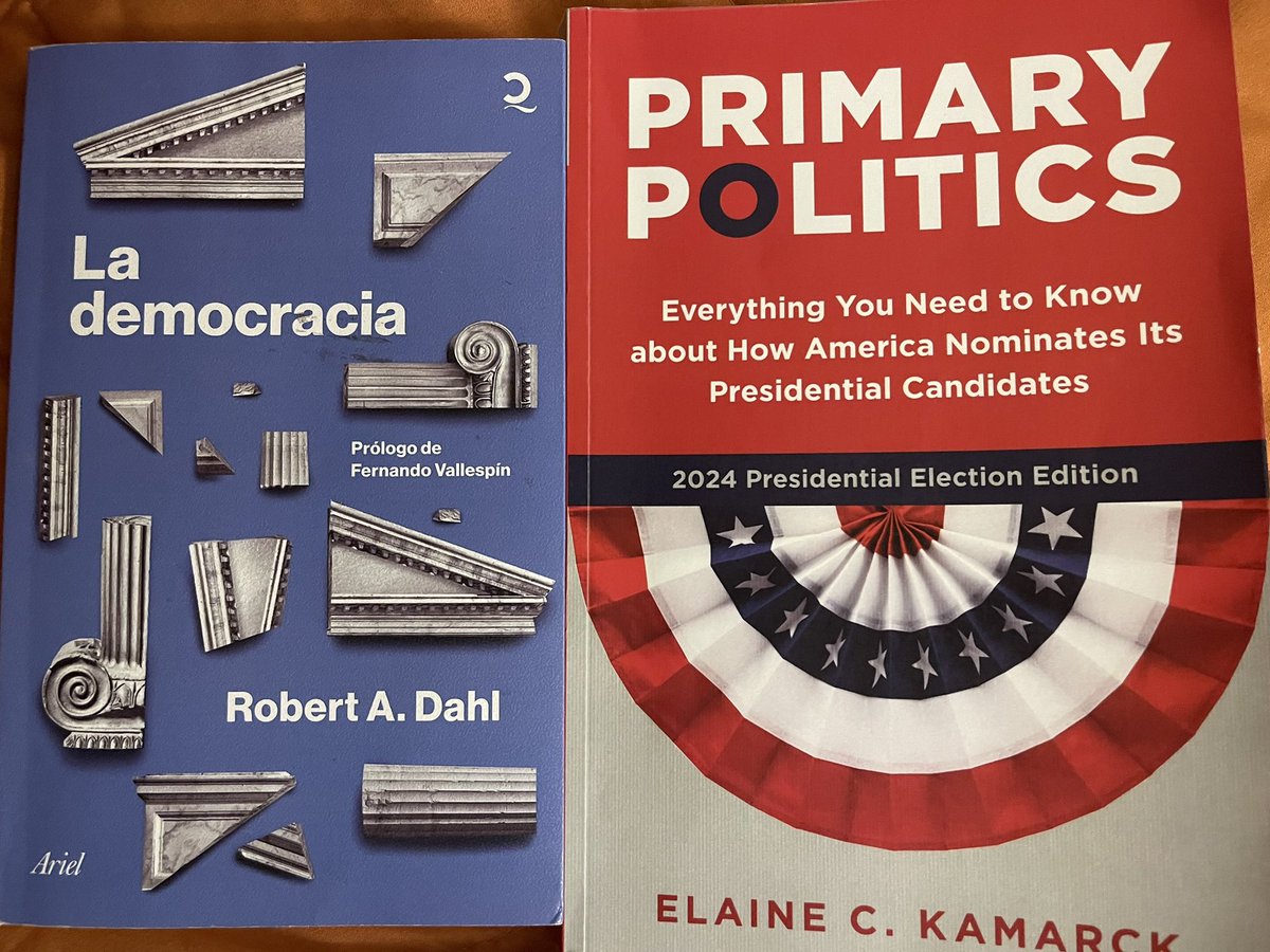 He concluido el clásico de Dahl sobre la democracia. Lo recomiendo: divertido y aleccionador. De inmediato comienzo “Primary Politics” sobre los procesos primaristas… ya les contaré!