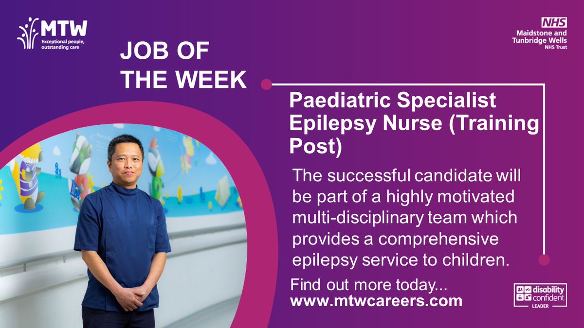Job of the week!
Are you passionate about making a difference in the lives of children and young people with epilepsy? We have an opportunity for a motivated and enthusiastic Band 6 Paediatric Epilepsy Nurse to join our dynamic and progressive team 👉 buff.ly/LijUneI
