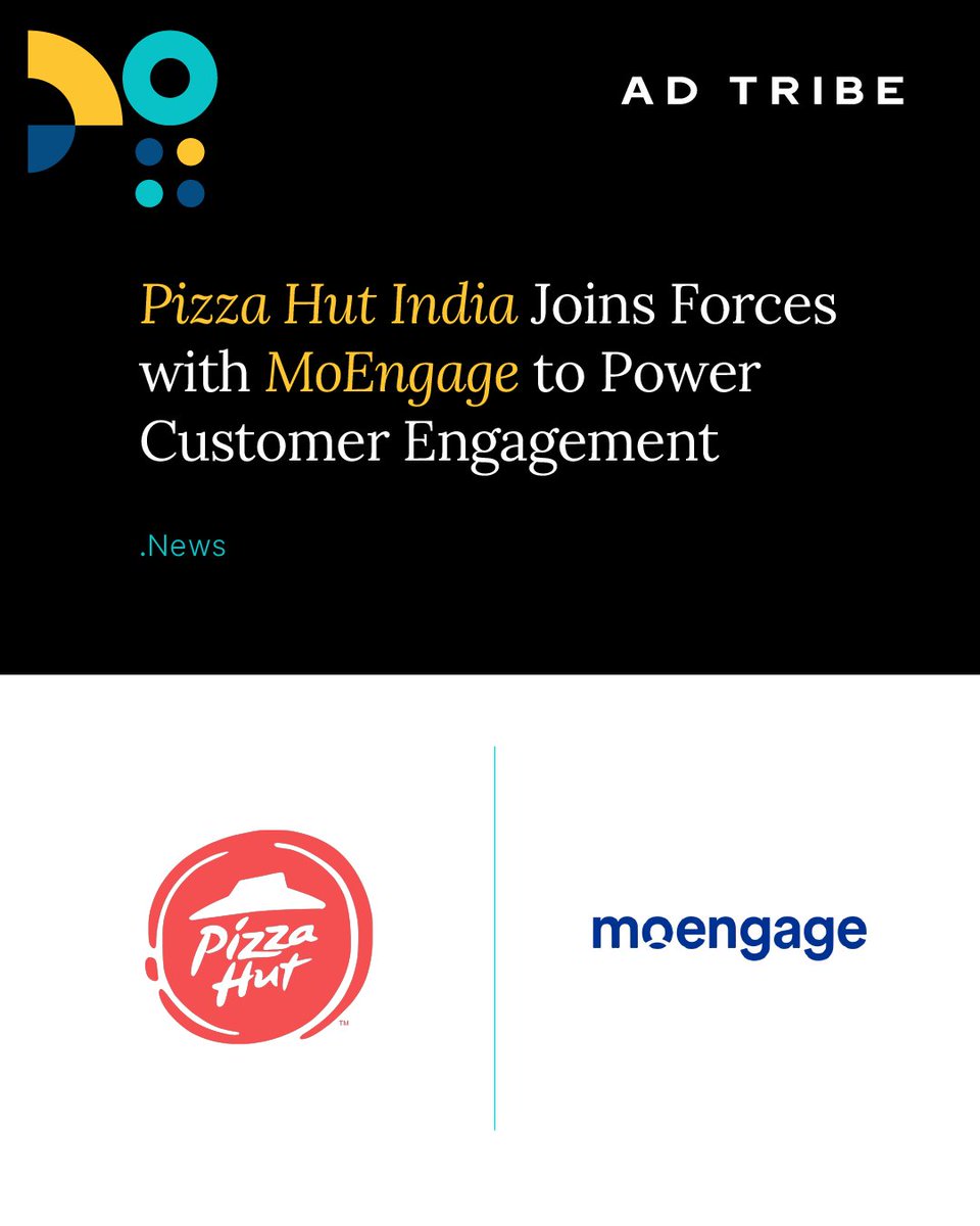 adtribeworld's tweet photo. @PizzaHutIN partners with @moengage India to supercharge digital engagement through AI-led personalisation and omnichannel innovation. 🍕
Together, they’re raising the bar for QSR marketing!
#AdTribeWorld #DigitalMarketing #QSRMarketing #AdTribeRecommends4o https://t.co/X72HvxZYRU