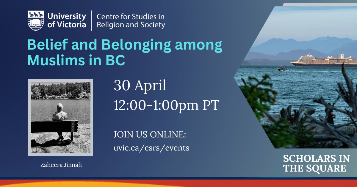 UVic Religion&Society (@uvicreligionews) on Twitter photo Join us Wednesday for the first lecture in the CSRS summer series. CSRS faculty fellow Zaheera Jinnah will be in conversation with incoming CSRS director Rachel Brown. <a href="/UVic_SOCW/">UVic Social Work</a> Join us Wednesday for the first lecture in the CSRS summer series. CSRS faculty fellow Zaheera Jinnah will be in conversation with incoming CSRS director Rachel Brown. <a href="/UVic_SOCW/">UVic Social Work</a>