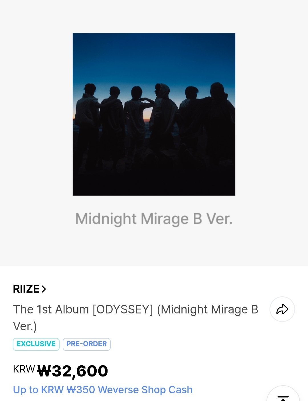 RIIZE ウォンビン　Midnight Mirage weverse ver Amazon.com: RIIZE ODYSSEY [Midnight Mirage Ver.] 1st Full