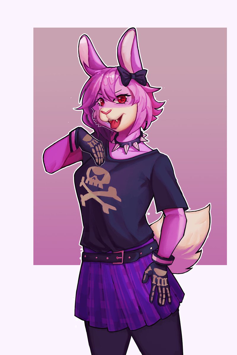 dtiys Demmy on bluesky.
______

she just to cute, and my personal like with the color heheh + trying new rendering  
_______
 #furryart #furry #antro #art #illustration