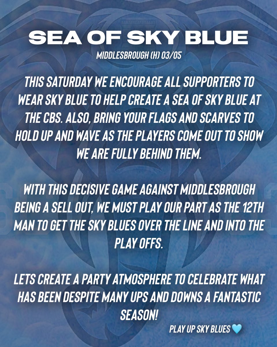 A SEA OF SKY BLUE THIS SATURDAY! #PUSB