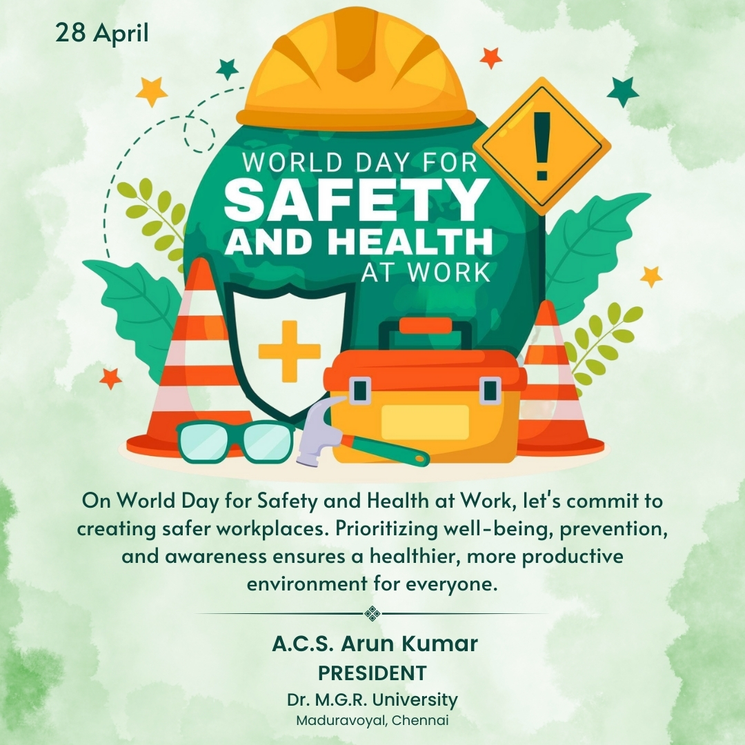 AcsArunkumar's tweet photo. A strong commitment to workplace safety ensures stronger communities and sustainable growth.
#DRMGR #MGRERI #worlddayforsafetyandhealthatwork #ensuresafety https://t.co/CcXLf9JIwd