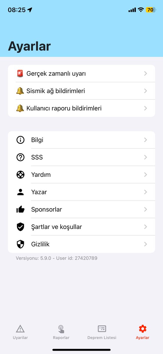 Günlerdir hafif sarsıntıyıdevre dışı bırakın ayarlardan yapın diyorlar bendeki ayarlar bu şekilde arkadaş burda mı bir sorun var anlamadım anlatılan ayarlar benden yok bendeki tam olarak bu 

#depremoldu #Sallandık Kütahya