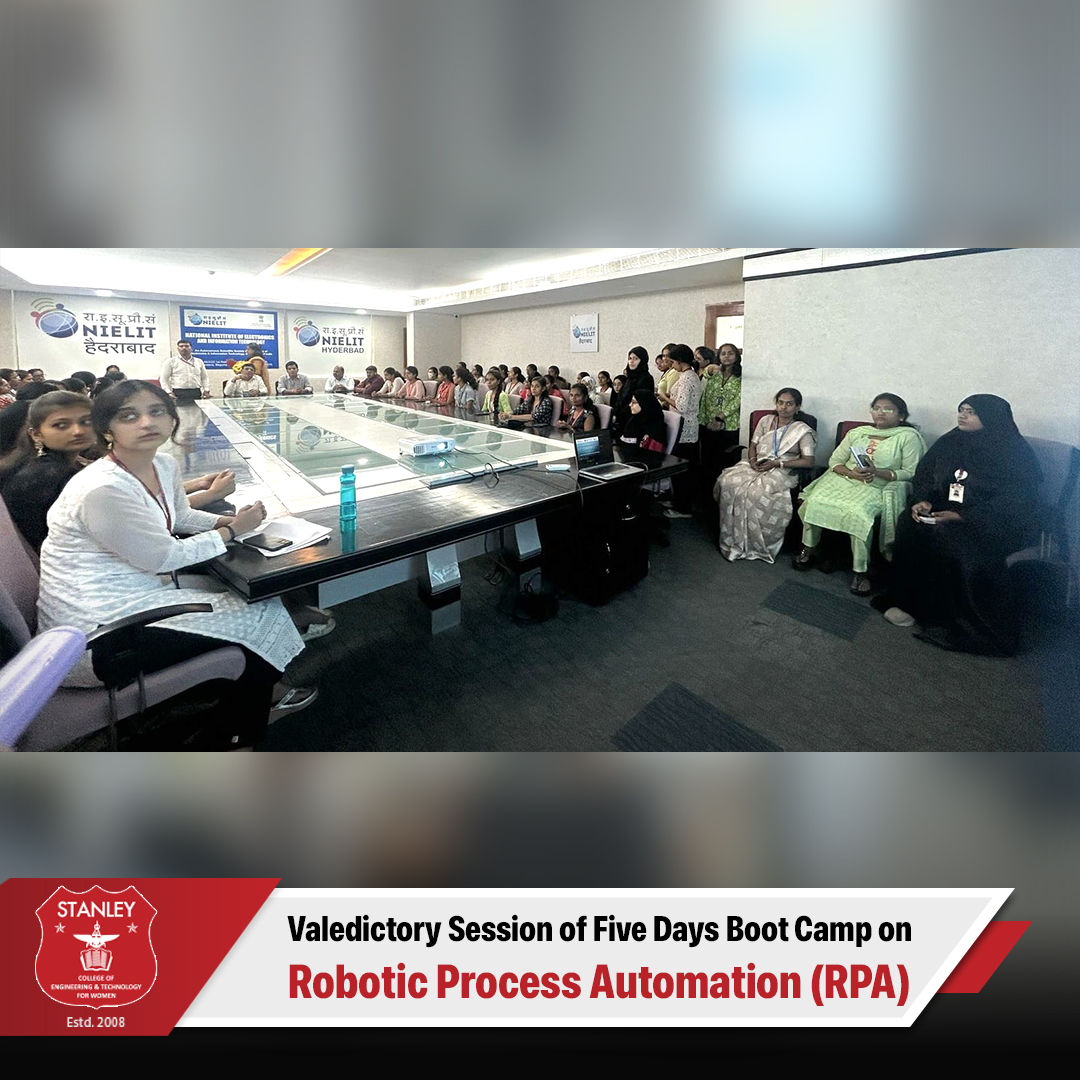 stanleywomensc1's tweet photo. Successful Valedictory of 5-Day RPA Boot Camp at SCETW in collaboration with NIELIT! Empowering 74 students &amp; 6 faculty in future-ready skills. 

#Stanley #RPA #SCETW #WomenInTech #DigitalSkills #NIELIT #RPATraining #UiPath #AutomationAnywhere #TechForTomorrow #SkillDevelopment https://t.co/rqxvuYkeYi