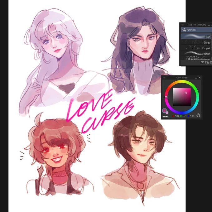 warmup sketches before i continue comms 
#LoveCurseFindYourSoulmate 