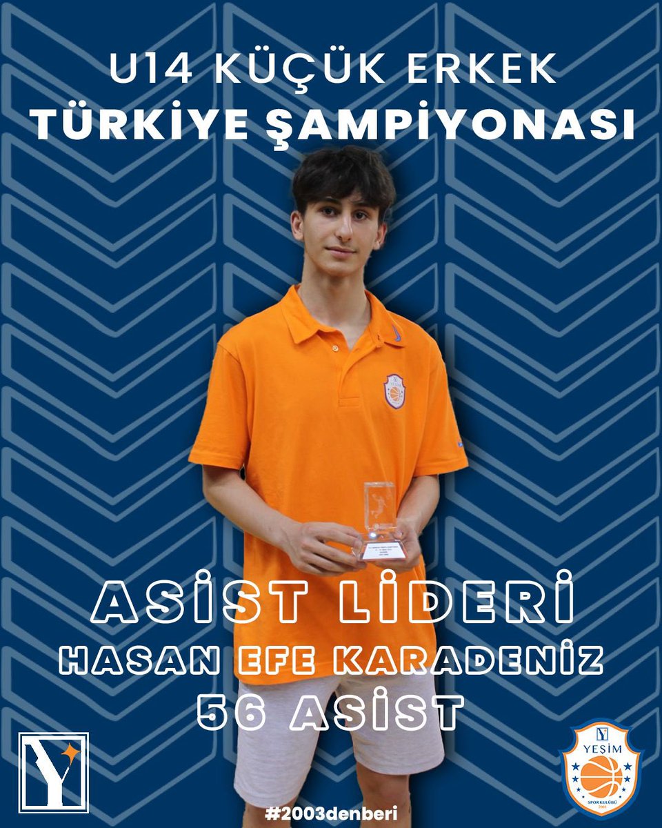 U14 Küçük Erkek Türkiye Şampiyonası’da Asist Lideri seçilen Hasan Efe Karadeniz’i tebrik ediyor başarılarının devamını diliyoruz… #11

#yeşimspor #2003denberi
