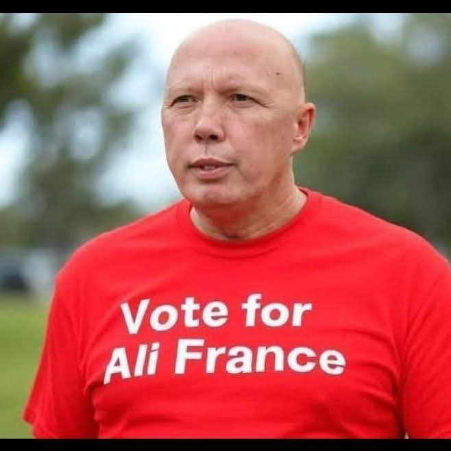 Maintenonmadame's tweet photo. #DitchDutton. He can't even fill a sandbag.
#AliFranceforDickson https://t.co/WlPU15HNf1