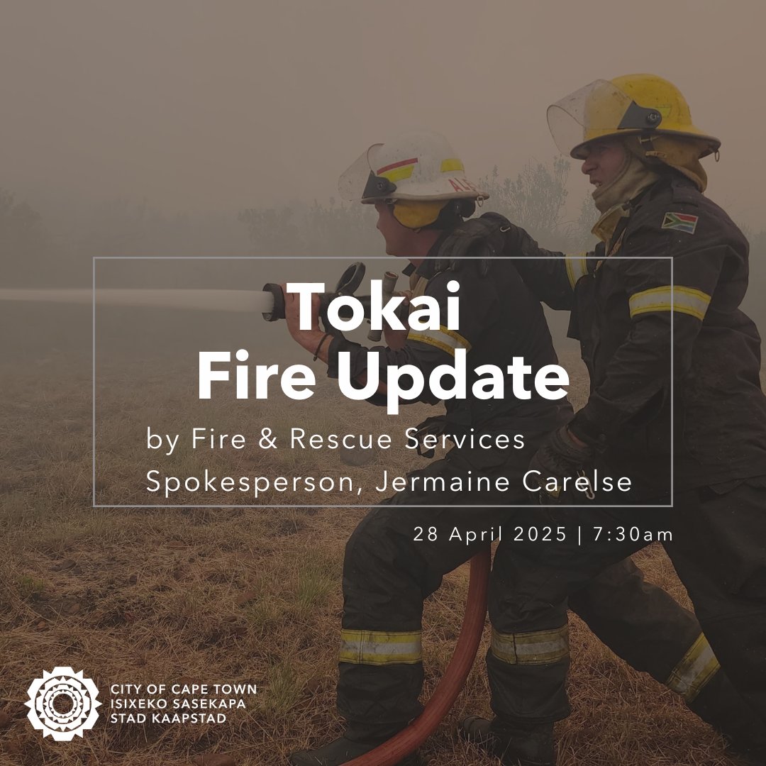 Tokai Fire Update: Jermaine Carelse, Spokesperson for the City’s Fire &amp; Rescue Service.

No major flare ups were reported overnight.

Choppers will be airborne after an assessment.

One female firefighter was injured and taken to hospital.

#CTInfo