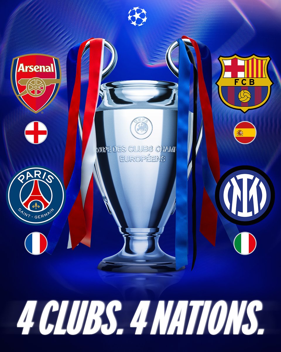 ChampionsLeague's tweet image. 🏴󠁧󠁢󠁥󠁮󠁧󠁿🇫🇷🇪🇸🇮🇹 

Which nation will come out on top? 

#UCL